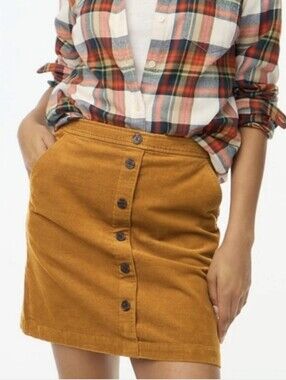EUC J. Crew Corduroy Skirt with Buttons - Size 10